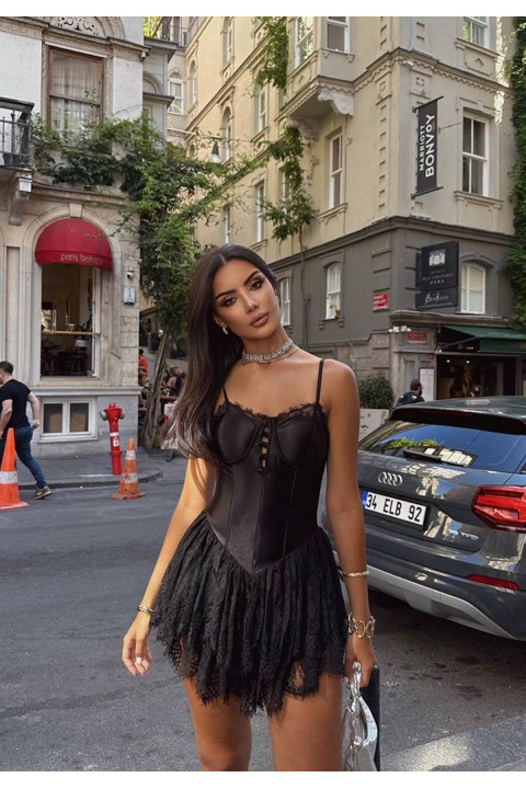 Anisa Diko Dantel Şortlu Elbise